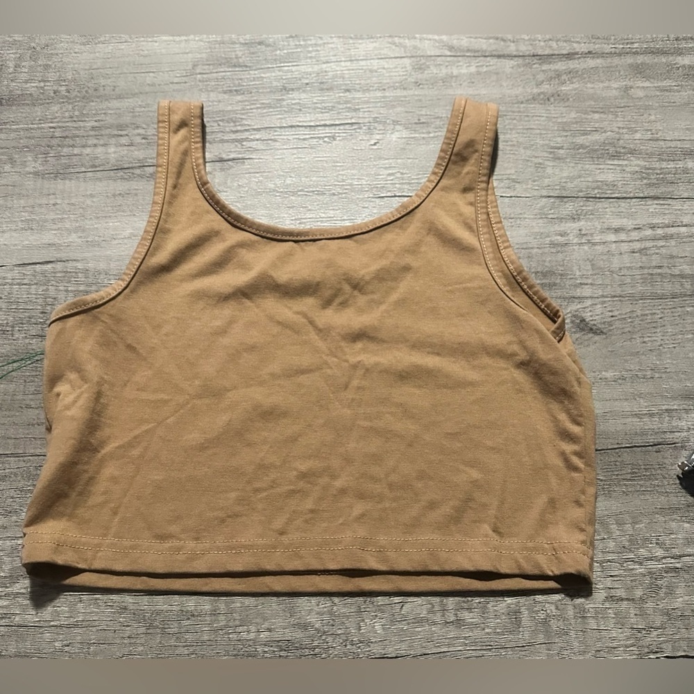 Shein Tan Crop Top Size Medium